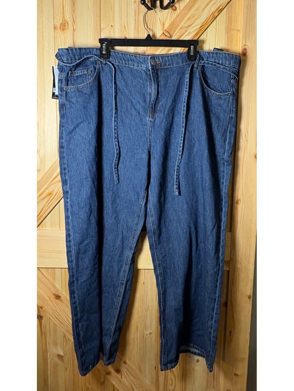 Buffalo Jeans Wide Leg Belted Jean in Dark Medium Blue Size 20 NWT
